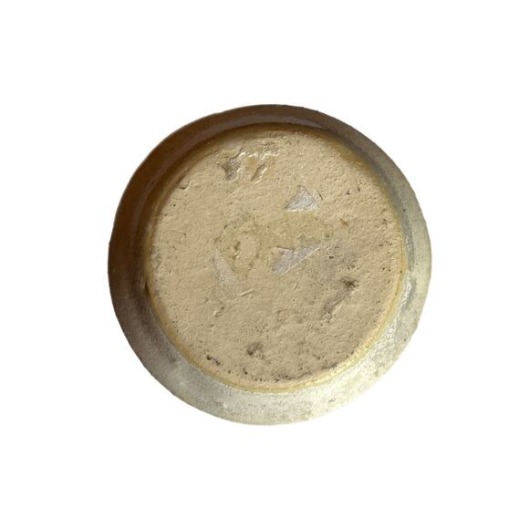 Vtg Studio Art Mini Vase Pottery Drip Glaze Embossed Forms Beige Brown Unsigned - Picture 6 of 8